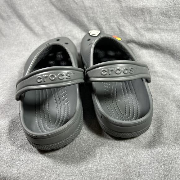 Crocs Unisex Adult Classic Clog Slip On Shoe Sandals Gray WITH FLAIR! M 7 W 9 - Picture 4 of 7